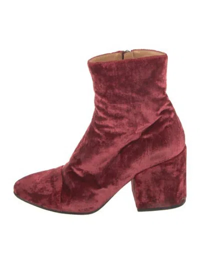 Pre-owned Dries Van Noten Velvet Boots In Red
