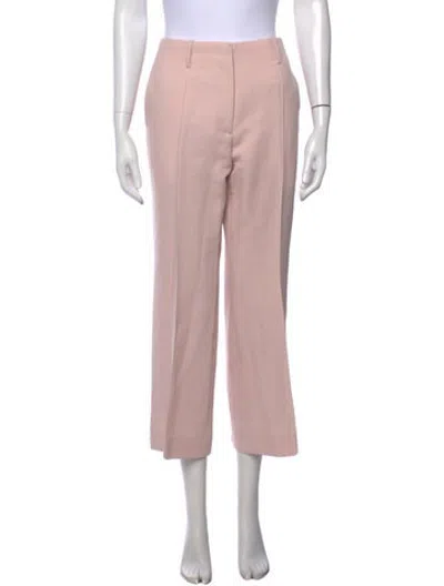 Pre-owned Dries Van Noten Wool Straight Leg Pants In Pink