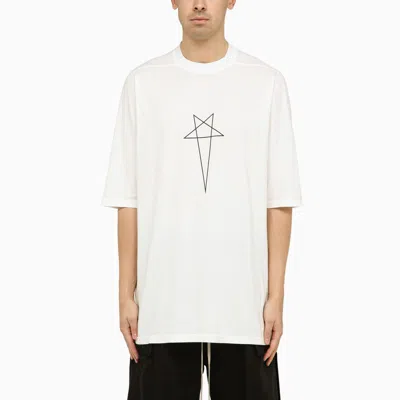 Drkshdw Milk-white Over Cotton T-shirt With Print