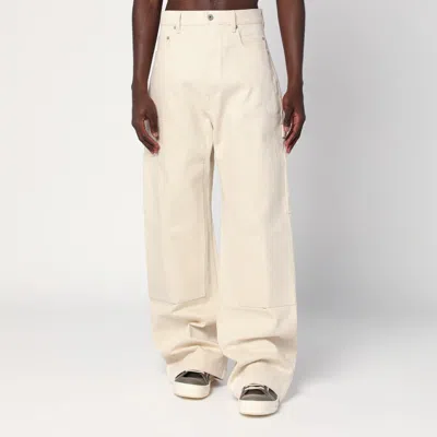 Drkshdw Pants Double Knee Ivory In Cotton In Beige