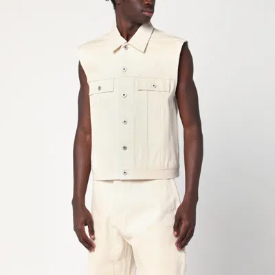 Drkshdw Vest Ivory In Denim In Beige