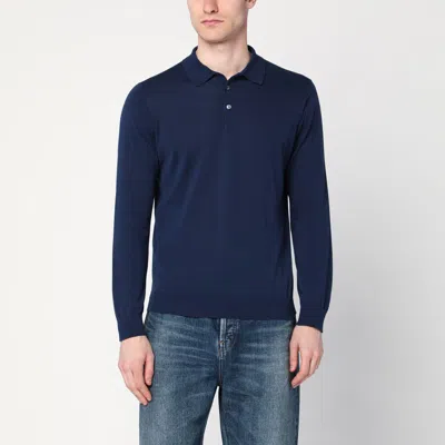 Drumohr Blue Cotton Polo Shirt