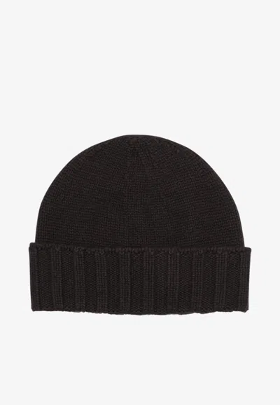Drumohr Cashmere Knit Beanie In Brown