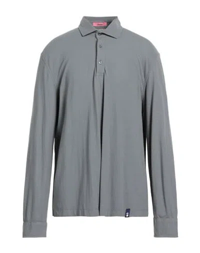 Drumohr Man Polo Shirt Lead Size 3xl Cotton In Grey