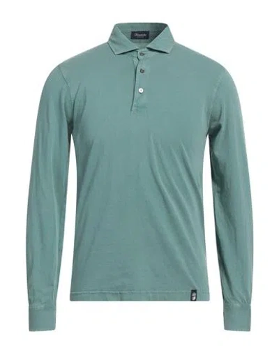 Drumohr Man Polo Shirt Sage Green Size S Cotton