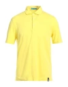 Drumohr Man Polo Shirt Yellow Size L Cotton