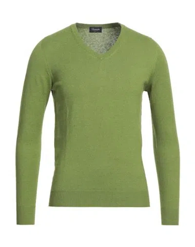 Drumohr Man Sweater Acid Green Size 38 Linen, Polyester