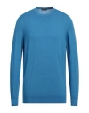 Drumohr Man Sweater Light Blue Size 40 Super 140s Wool