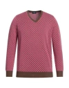 Drumohr Man Sweater Magenta Size 42 Cotton, Linen, Polyester