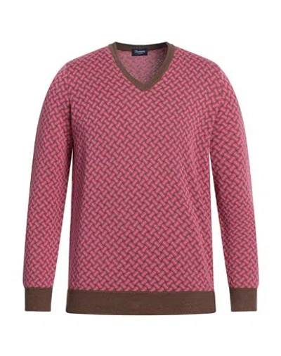 Drumohr Man Sweater Magenta Size 42 Cotton, Linen, Polyester