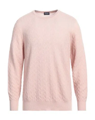 Drumohr Man Sweater Pink Size 42 Merino Wool