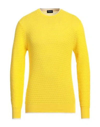 Drumohr Man Sweater Yellow Size 38 Cotton