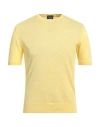 Drumohr Man Sweater Yellow Size 38 Linen, Cotton
