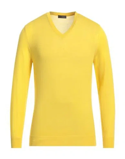 Drumohr Man Sweater Yellow Size 38 Merino Wool