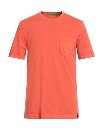 Drumohr Man T-shirt Mandarin Size M Cotton In Orange