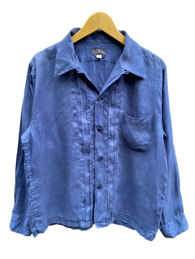 Pre-owned Dry Bones X Engineered Garments Need Gonedry Bones Japan Linen Open Shirt In Blue