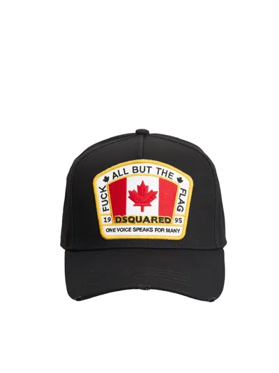 Dsquared2 Baseball Flag Cap In Black