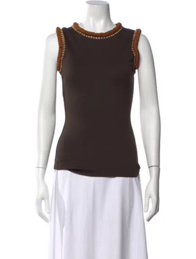 Pre-owned Dsquared2 Crew Neck Sleeveless Top In Brown