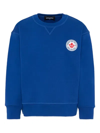 Dsquared2 Kids' Crew-neck Sweatshirt In Blue