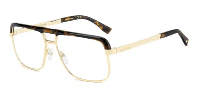 Dsquared2 D2 0215 2ik Men's Glasses Gold Size 60 - Free Lenses - Blue Light Block Available In Multi