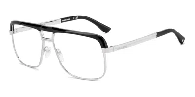 Dsquared2 D2 0215 Bsc Men's Glasses Silver Size 60 - Free Lenses - Blue Light Block Available In Gray
