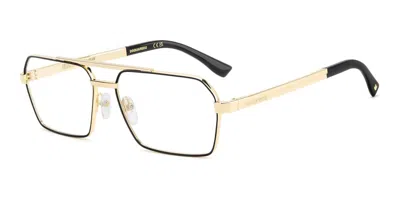 Dsquared2 D2 0217 I46 Men's Glasses Gold Size 59 - Free Lenses - Blue Light Block Available In Matte Black On Gold