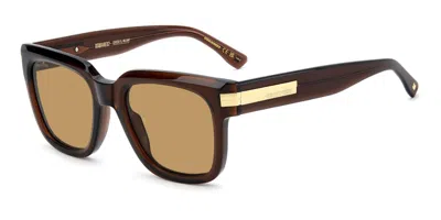 Dsquared2 D2 0219/s 09q/70 Men's Sunglasses Brown Size 52