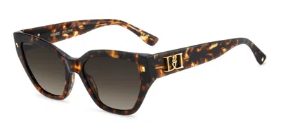 Dsquared2 D2 0226/s 086/ha Women's Sunglasses Tortoiseshell Size 55 In Brown