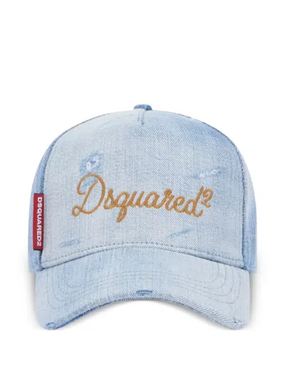 Dsquared2 Denim Cotton Cap In Blue
