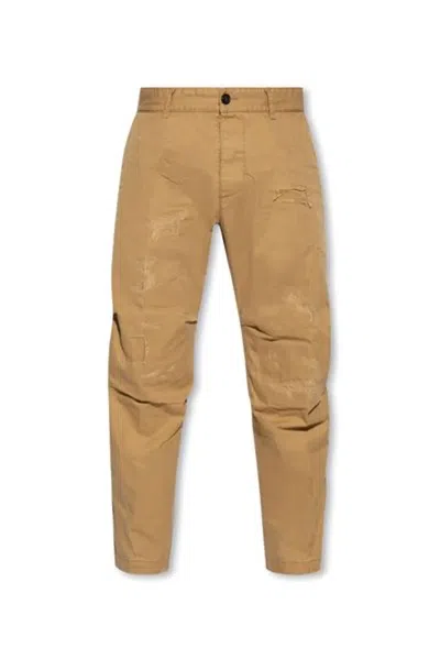 Dsquared2 Distressed Straight Leg Trousers In Blue