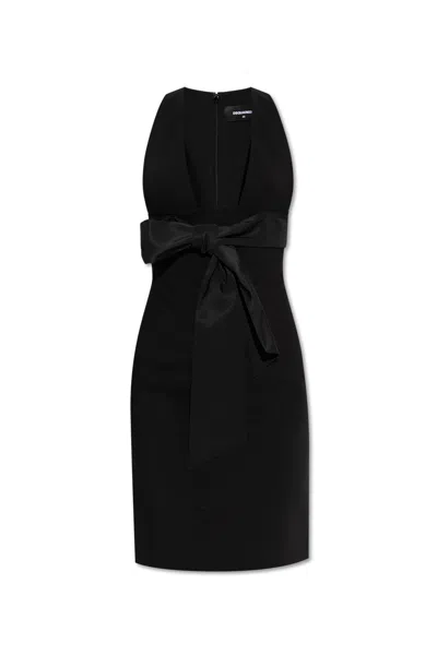 Dsquared2 Dress With Decorative Bow In Black