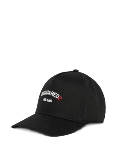 Dsquared2 Kids' Embroidered Cap In Black