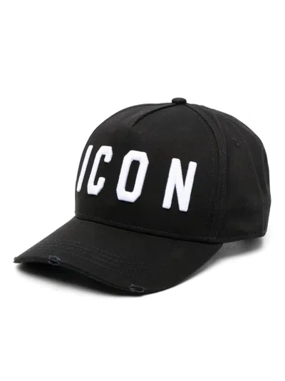 Dsquared2 Embroidered Logo Baseball Cap In Nero+bianco