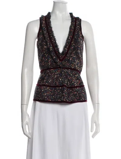 Pre-owned Dsquared2 Floral Print V-neck Top In Multicolor