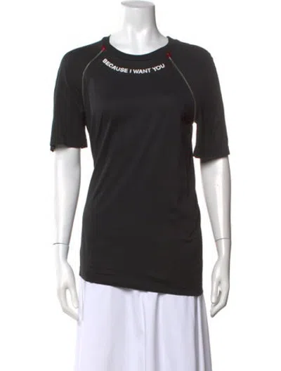Pre-owned Dsquared2 Graphic Print Crew Neck T-shirt In Black