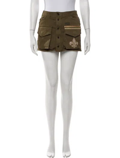 Pre-owned Dsquared2 Graphic Print Mini Skirt In Green