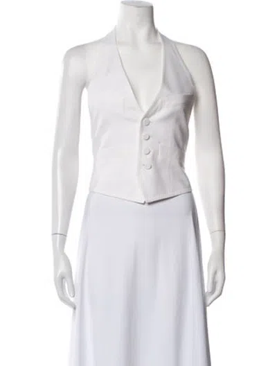 Pre-owned Dsquared2 Halterneck Sleeveless Top In White