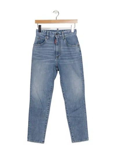 Pre-owned Dsquared2 High-rise Straight Leg Jeans In Blue