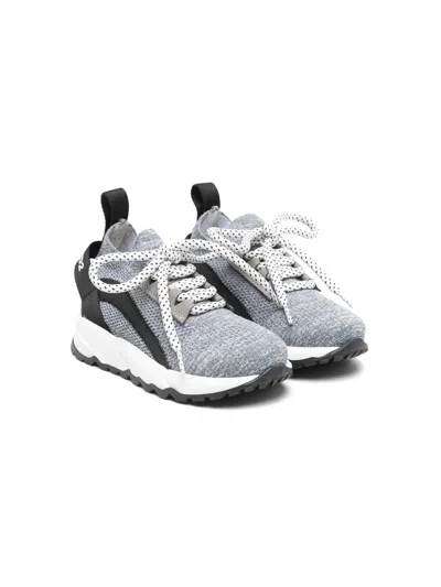 Dsquared2 Kids' Knitted Low-top Sneakers In Grey