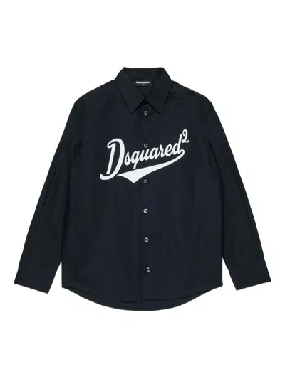 Dsquared2 Kids' Logo Shirt In Black
