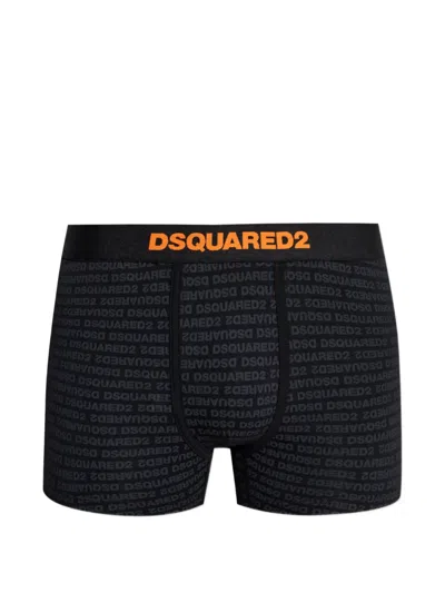 Dsquared2 Logo-print Elasticated-waistband Boxers In Black