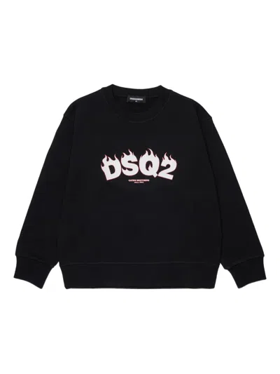Dsquared2 Kids' Logo-print Sweatshirt In Black