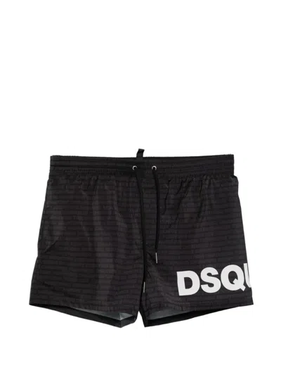 Dsquared2 Logo-print Swim Shorts In Black