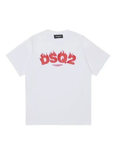 Dsquared2 Kids' Logo-print T-shirt In White