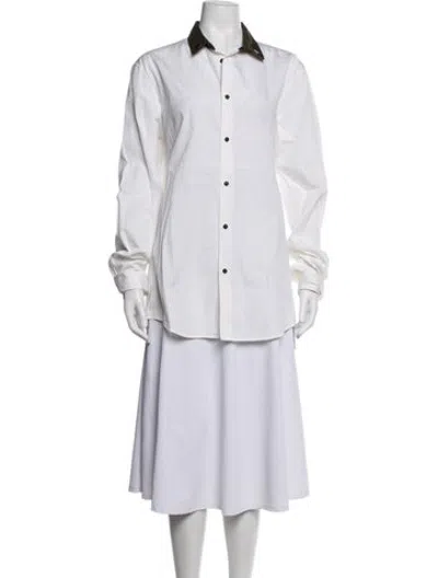 Pre-owned Dsquared2 Long Sleeve Button-up Top In White