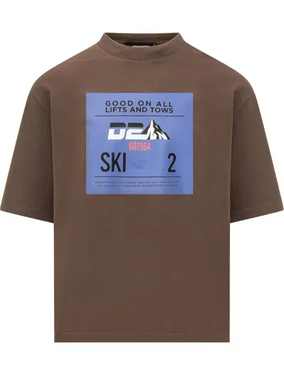 Dsquared2 Loose Fit T-shirt In Brown