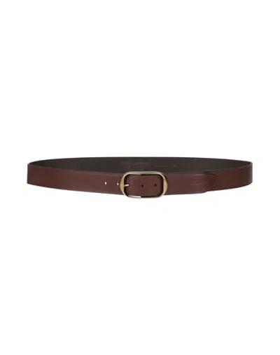 Dsquared2 Man Belt Black Size 34 Leather In Brown