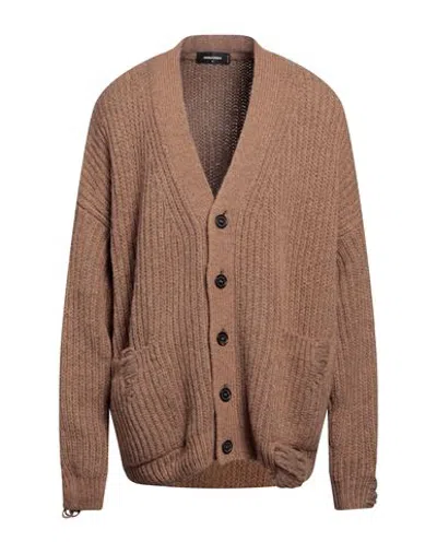 Dsquared2 Man Cardigan Brown Size S Alpaca Wool, Polyamide, Wool