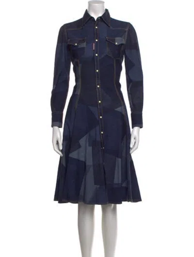 Pre-owned Dsquared2 Midi Length Dress In Blue