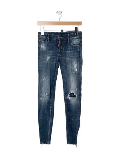 Pre-owned Dsquared2 Mid-rise Skinny Leg Jeans In Blue